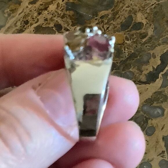 NWOT Sterling SILVER 925 MULTICOLOUR FLORAL COCKTAIL LARGE RING SIZE US 8.5 - Picture 6 of 9